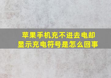 苹果手机充不进去电却显示充电符号是怎么回事