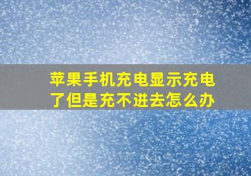 苹果手机充电显示充电了但是充不进去怎么办