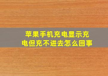 苹果手机充电显示充电但充不进去怎么回事