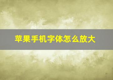 苹果手机字体怎么放大