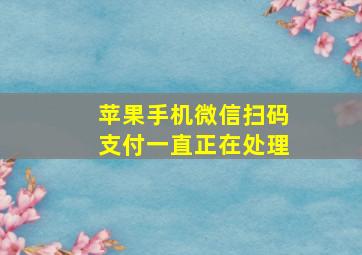 苹果手机微信扫码支付一直正在处理