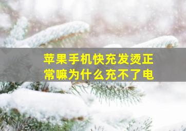 苹果手机快充发烫正常嘛为什么充不了电