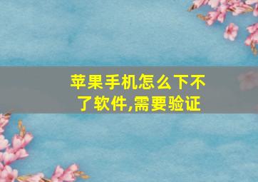 苹果手机怎么下不了软件,需要验证