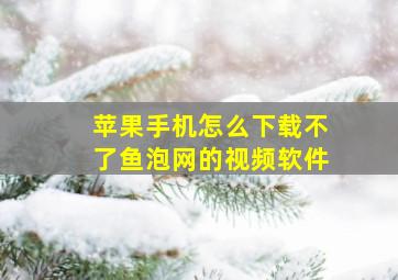 苹果手机怎么下载不了鱼泡网的视频软件