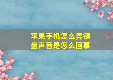 苹果手机怎么弄键盘声音是怎么回事