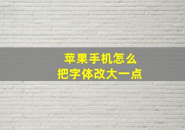 苹果手机怎么把字体改大一点