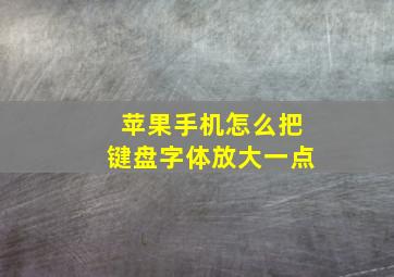 苹果手机怎么把键盘字体放大一点