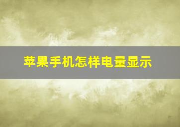 苹果手机怎样电量显示