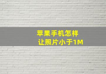 苹果手机怎样让照片小于1M