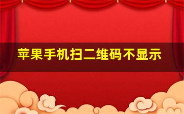 苹果手机扫二维码不显示