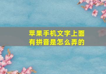 苹果手机文字上面有拼音是怎么弄的