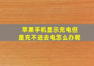 苹果手机显示充电但是充不进去电怎么办呢