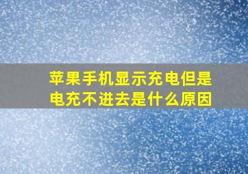 苹果手机显示充电但是电充不进去是什么原因