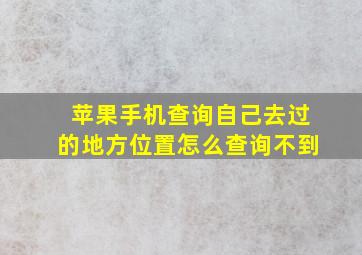 苹果手机查询自己去过的地方位置怎么查询不到