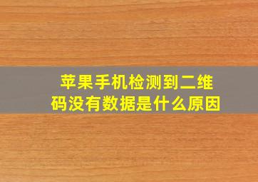 苹果手机检测到二维码没有数据是什么原因