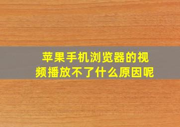 苹果手机浏览器的视频播放不了什么原因呢