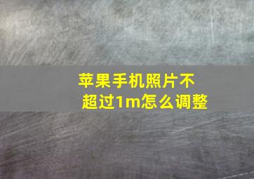 苹果手机照片不超过1m怎么调整