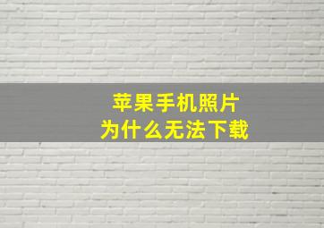 苹果手机照片为什么无法下载