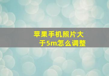 苹果手机照片大于5m怎么调整