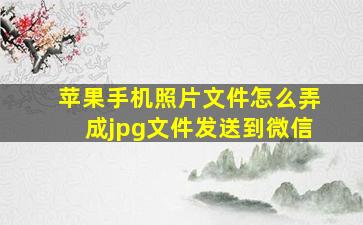 苹果手机照片文件怎么弄成jpg文件发送到微信