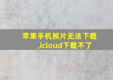 苹果手机照片无法下载,icloud下载不了