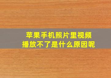 苹果手机照片里视频播放不了是什么原因呢