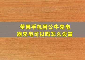 苹果手机用公牛充电器充电可以吗怎么设置