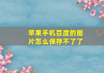 苹果手机百度的图片怎么保存不了了