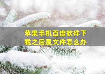 苹果手机百度软件下载之后是文件怎么办