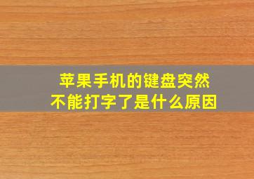 苹果手机的键盘突然不能打字了是什么原因