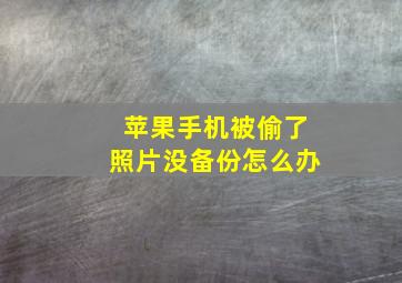 苹果手机被偷了照片没备份怎么办