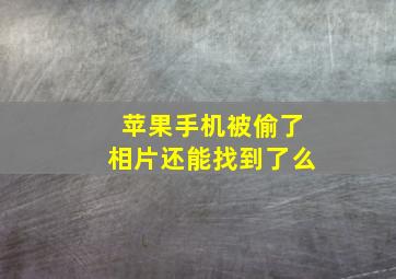 苹果手机被偷了相片还能找到了么