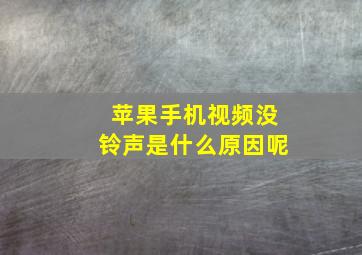 苹果手机视频没铃声是什么原因呢