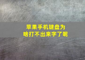 苹果手机键盘为啥打不出来字了呢