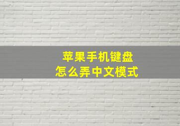 苹果手机键盘怎么弄中文模式