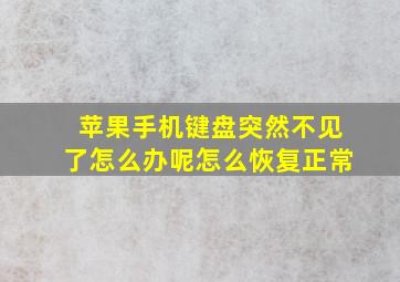 苹果手机键盘突然不见了怎么办呢怎么恢复正常