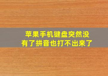 苹果手机键盘突然没有了拼音也打不出来了