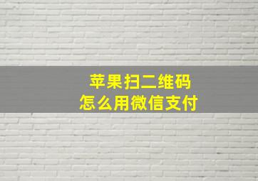 苹果扫二维码怎么用微信支付