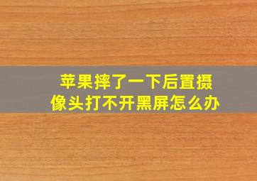 苹果摔了一下后置摄像头打不开黑屏怎么办