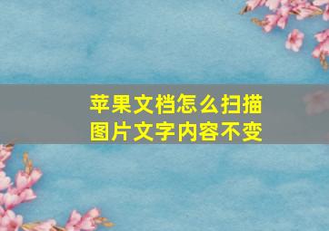 苹果文档怎么扫描图片文字内容不变