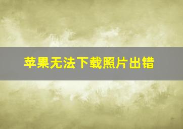 苹果无法下载照片出错