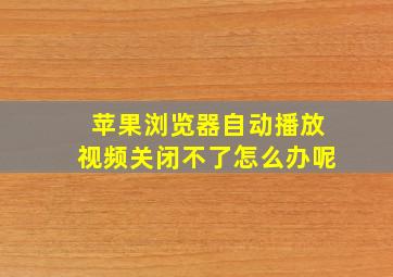 苹果浏览器自动播放视频关闭不了怎么办呢