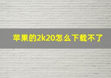 苹果的2k20怎么下载不了