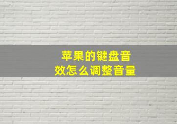 苹果的键盘音效怎么调整音量