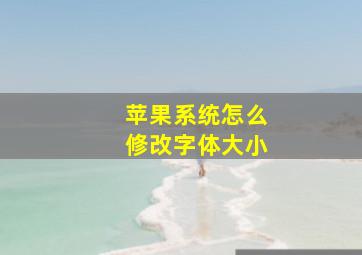 苹果系统怎么修改字体大小