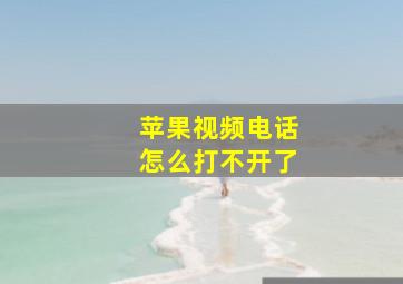 苹果视频电话怎么打不开了