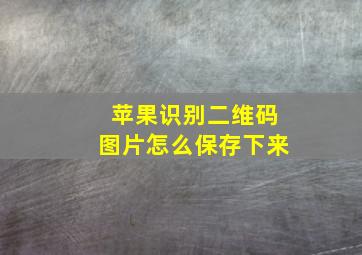 苹果识别二维码图片怎么保存下来