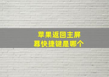 苹果返回主屏幕快捷键是哪个