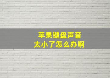 苹果键盘声音太小了怎么办啊