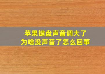 苹果键盘声音调大了为啥没声音了怎么回事